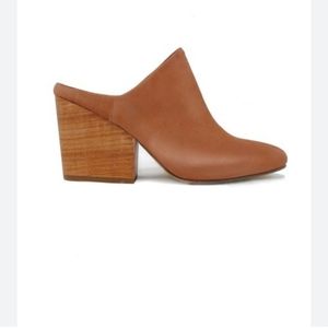 Able Rojas Mules Cognac Napa Leather Heeled Mules size 7.5